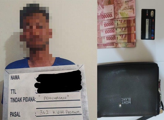 TR Pelaku Pencurian Uang Milik Teman Sendiri Ditangkap polisi.