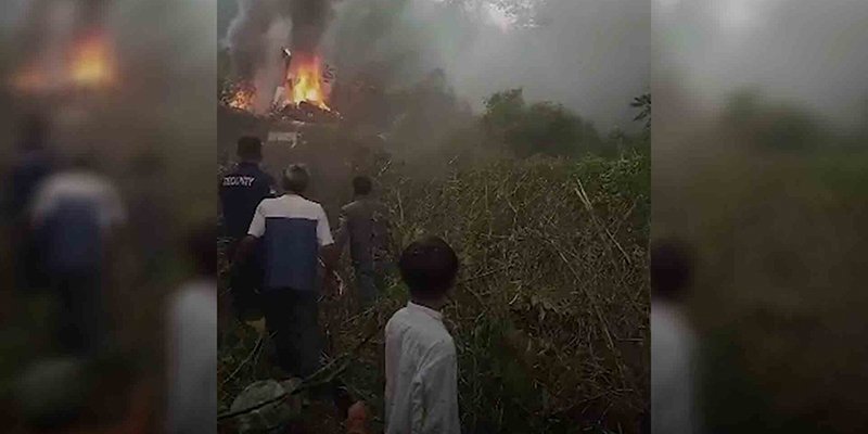 Helikopter TNI AD Jatuh di Perkebunan Teh Ciwidey