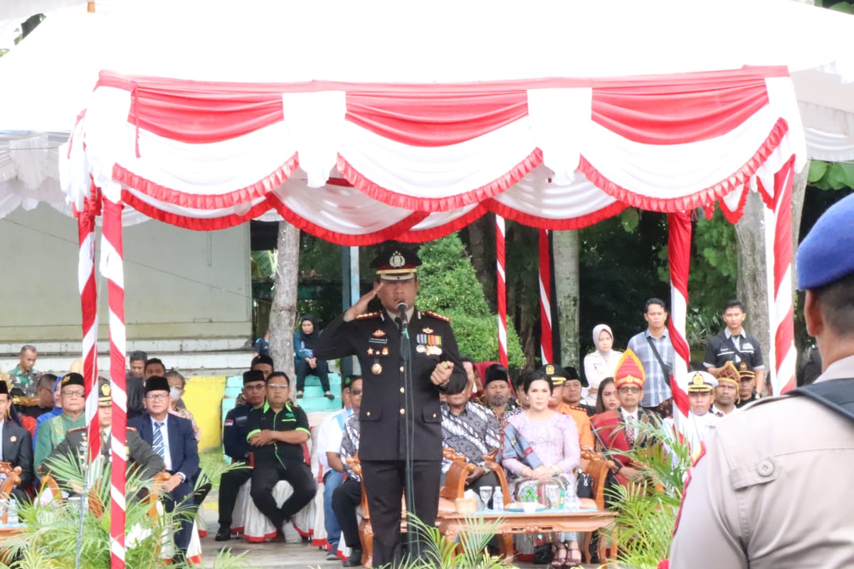 Polresta Tanjungpinang Gelar Upacara HUT Bhayangkara ke 77 Tahun 2023 di Lapangan Pamedan.