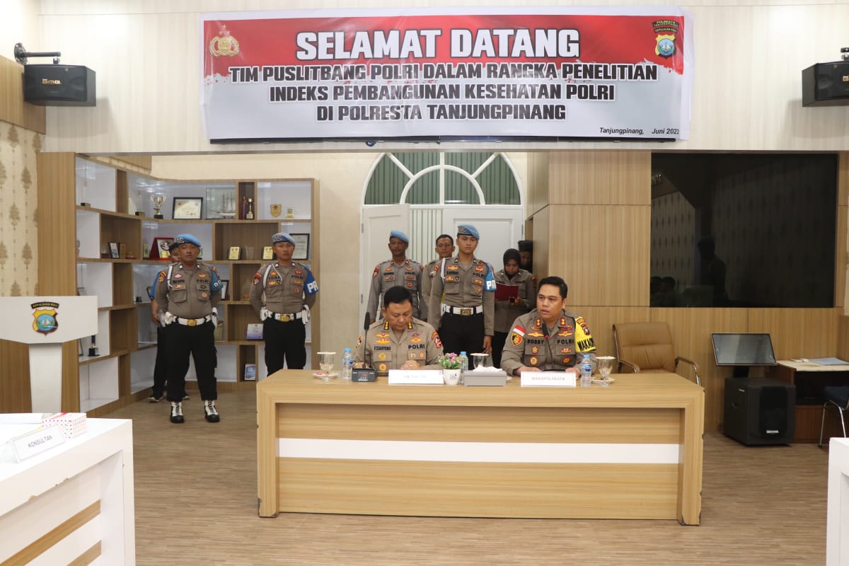 Puslitbang Polri Lakukan Penelitian Indeks Pembangunan Kesehatan Polri di Polresta Tanjungpinang.