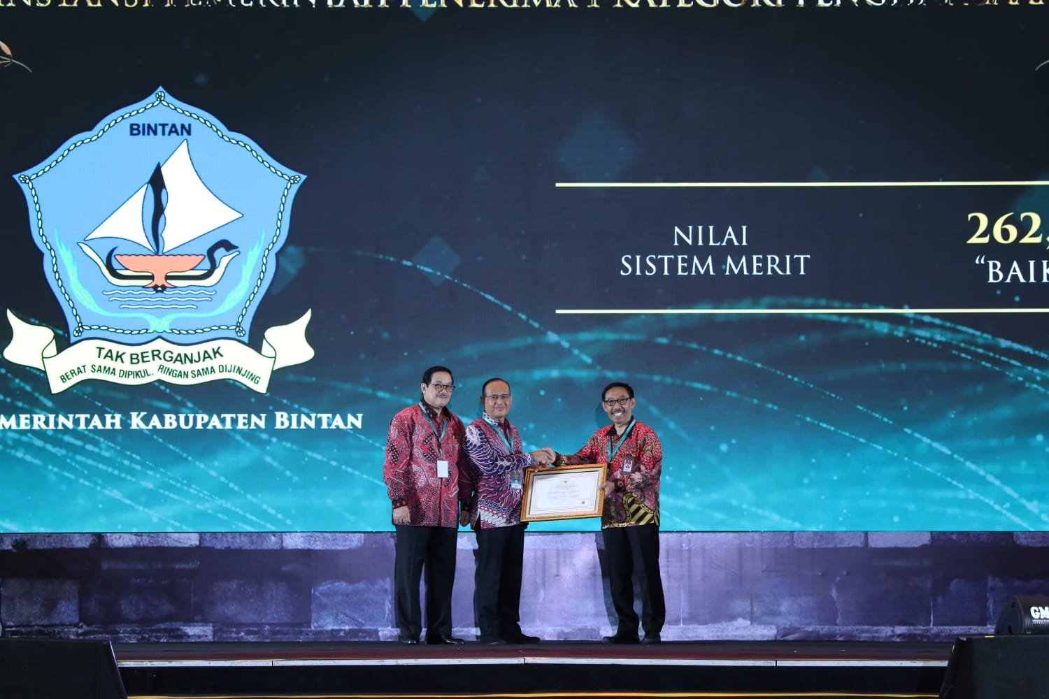 Laju Kebangkitan, Bintan Terima Anugerah Meritokrasi 2023 Dari KASN RI.