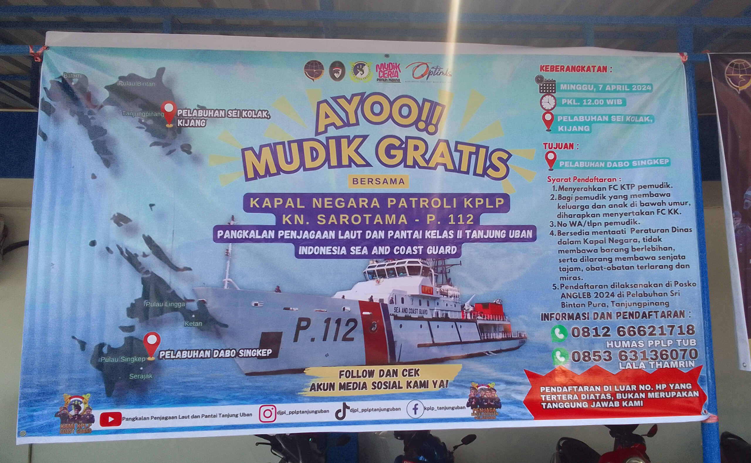 Mudik Gratis, PPLP Tanjung Uban Sediakan Kuota 120 Orang Penumpang.