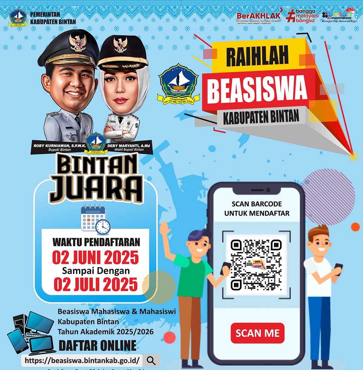 Beasiswa Pendidikan Tinggi Pemkab Bintan 2025–2026 Resmi Dibuka, Cek Syarat dan Jadwal Lengkapnya
