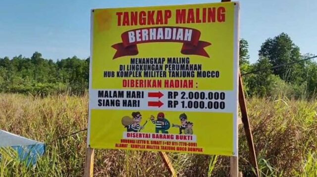 Warga Tanjungpinang Dihebohkan Sayembara Tangkap Maling Berhadiah Hingga Rp 2 Juta