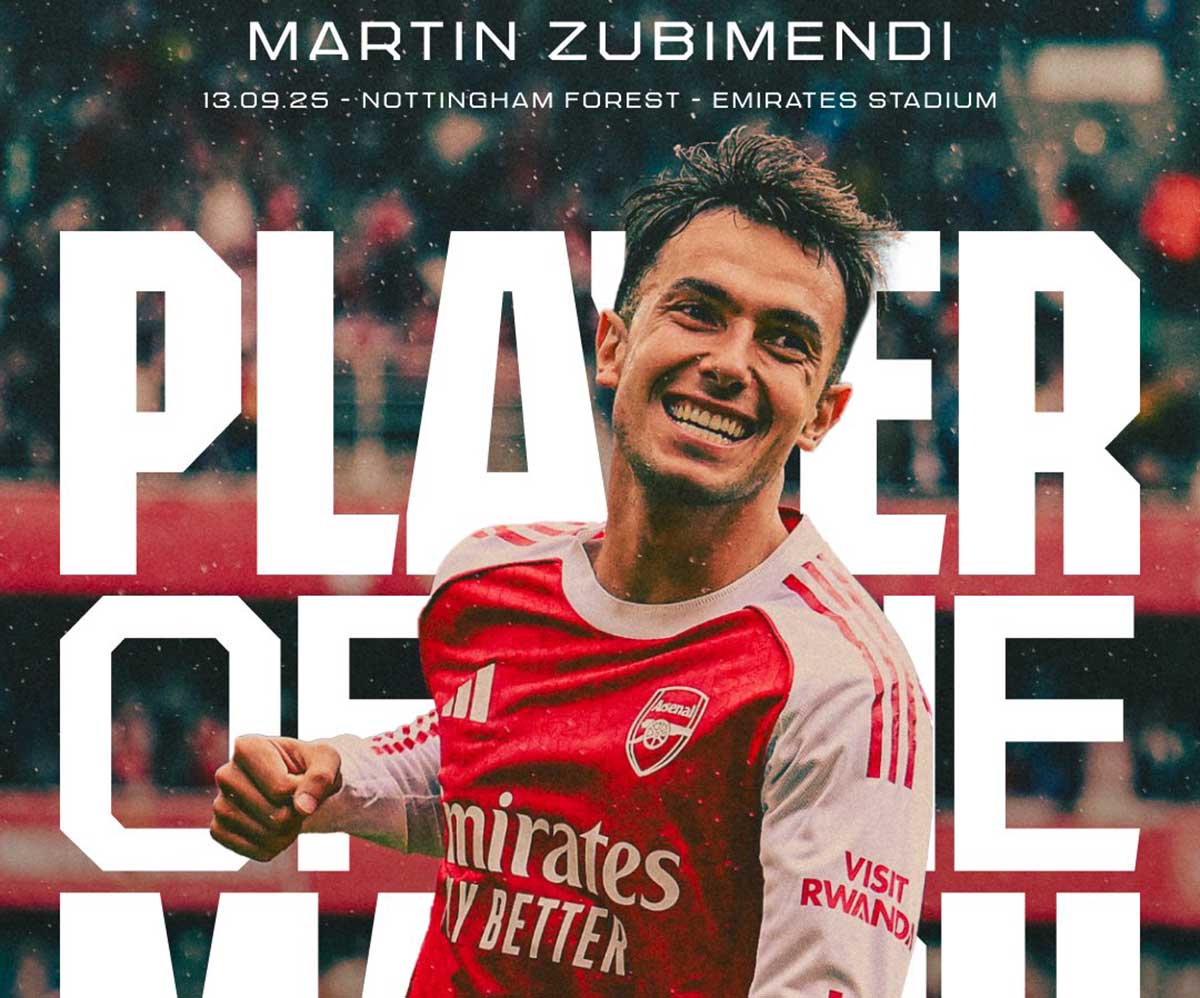 Arsenal Bungkam Nottingham Forest 3-0, Zubimendi Cetak Brace