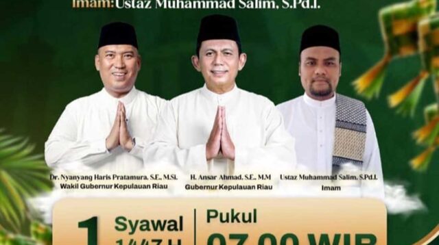 Salat Idulfitri di Batam, Gubernur Ansar Jadi Khatib