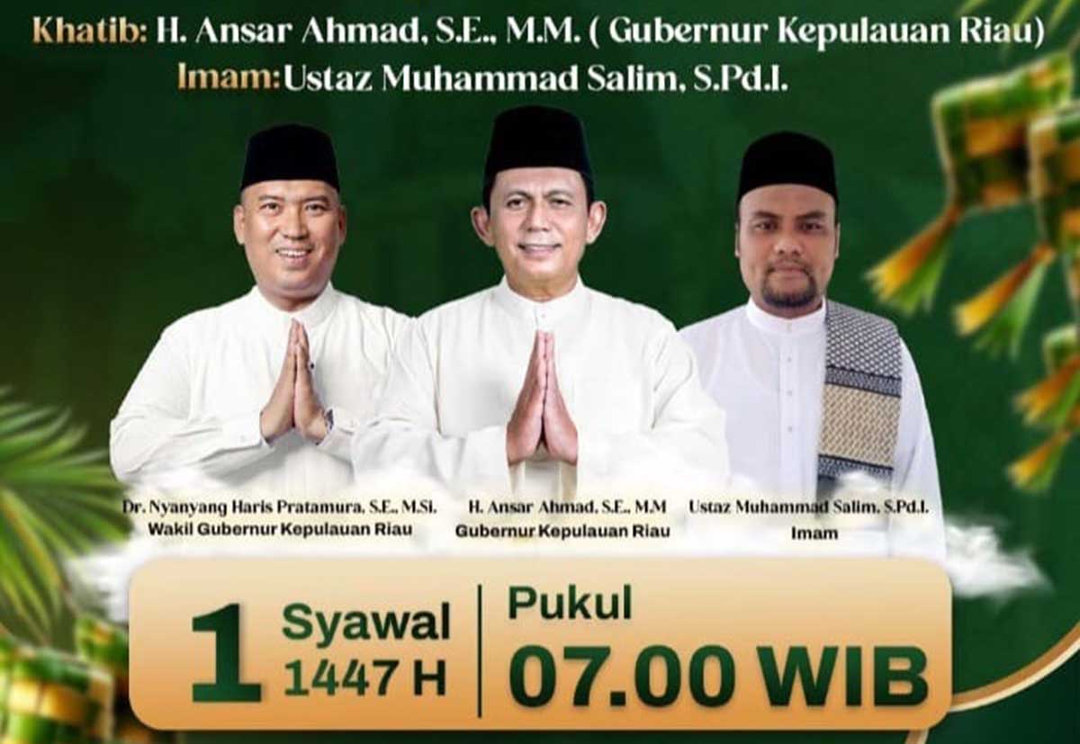 Salat Idulfitri di Batam, Gubernur Ansar Jadi Khatib