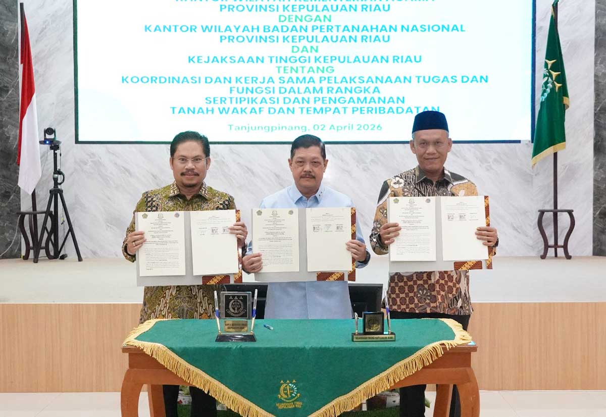 Sinergi Kejati, BPN, dan Kemenag Kepri Percepat Legalitas Tanah Ibadah
