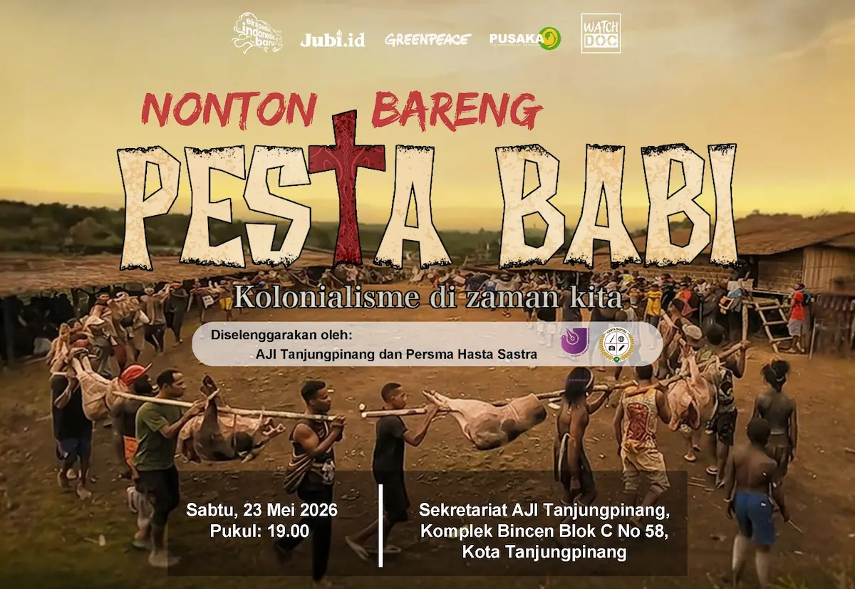 AJI Tanjungpinang Gelar Nobar Film Pesta Babi, Warga Diajak Berdonasi
