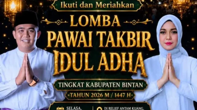 Pawai Takbir Iduladha Bintan 2026 Dipusatkan di Kijang, Pemkab Ajak Warga Ramaikan dengan Tertib