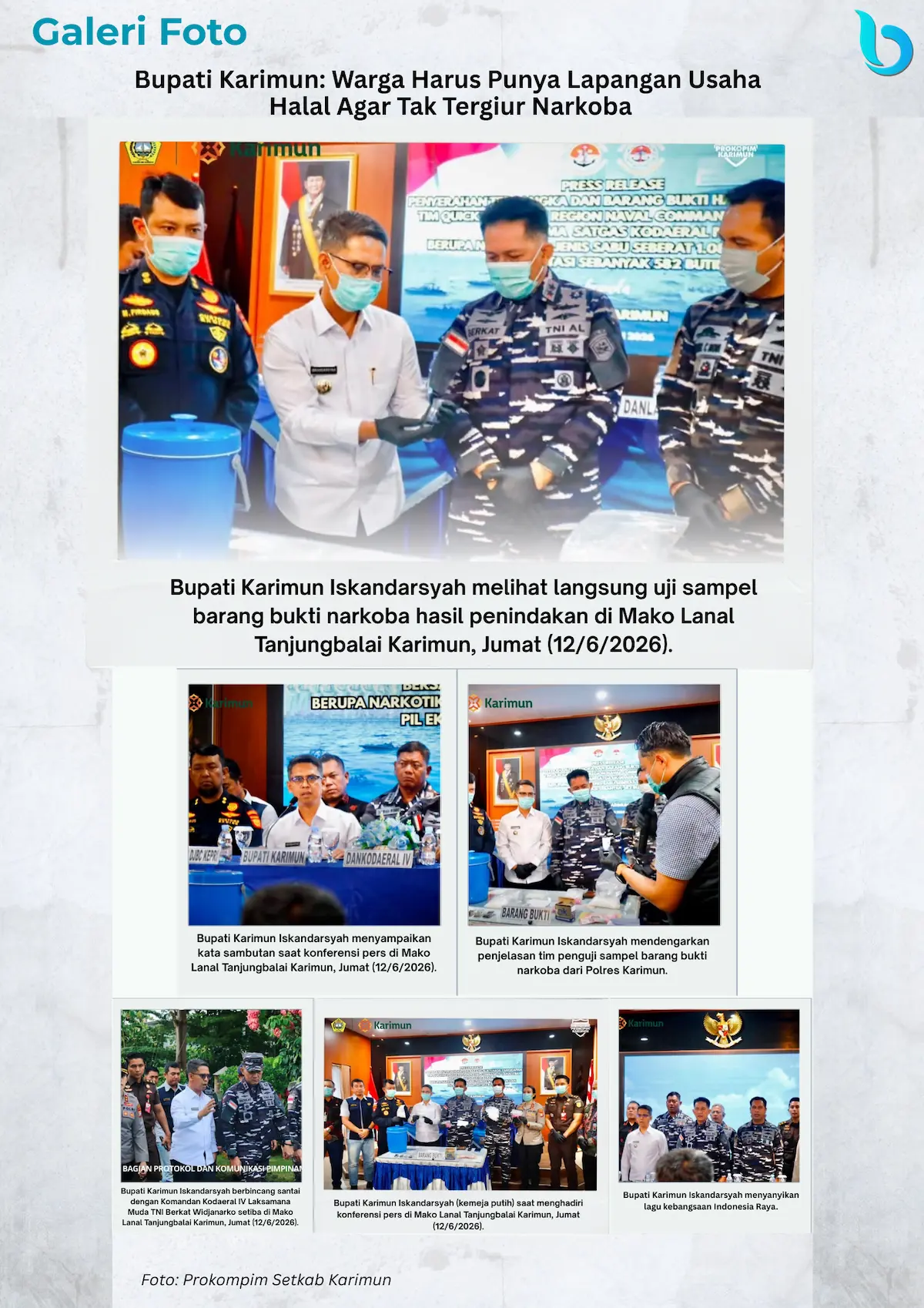 Bupati Karimun: Warga Harus Punya Lapangan Usaha Halal Agar Tak Tergiur Narkoba