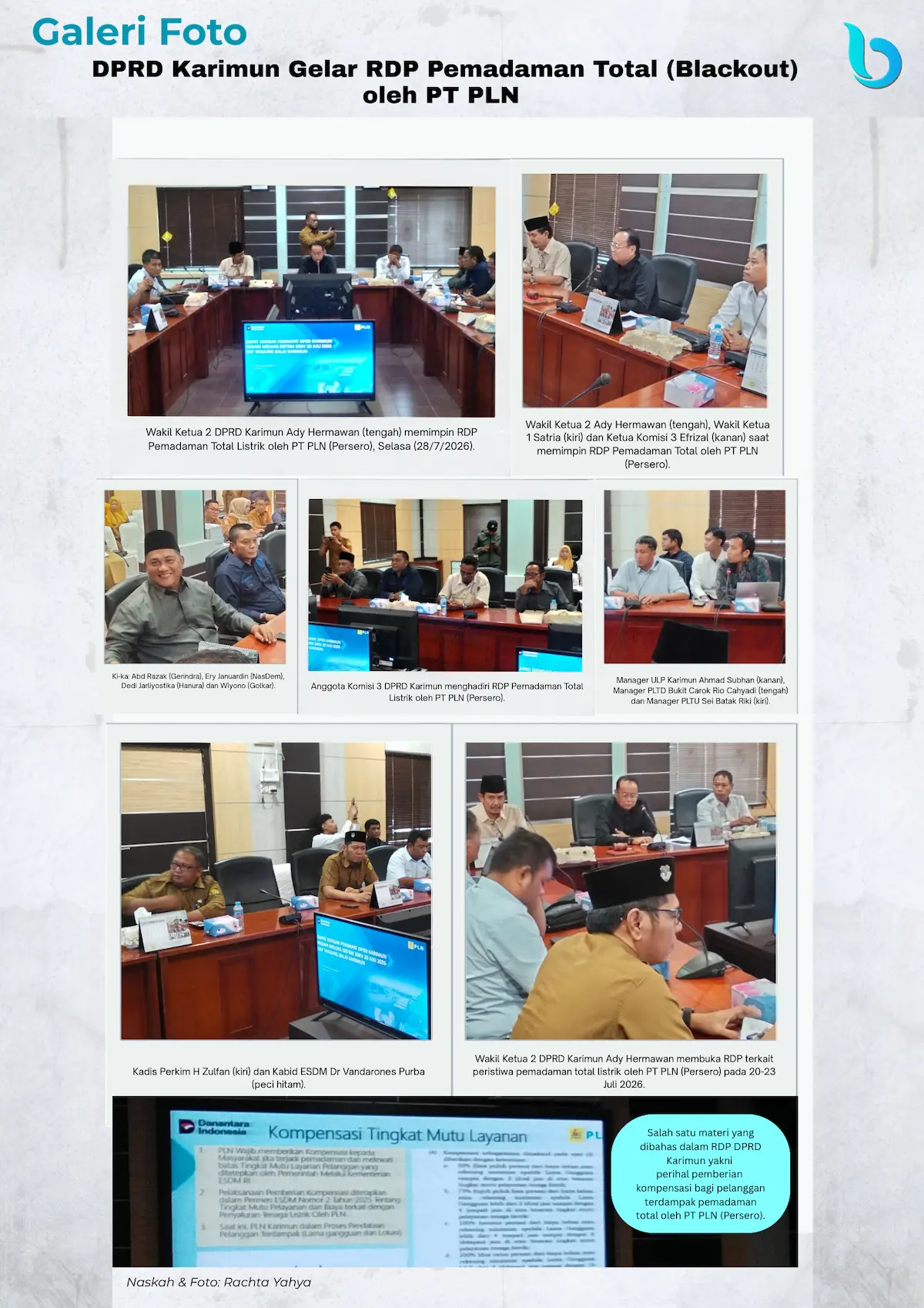 DPRD Karimun Gelar RDP Pemadaman Total (Blackout) oleh PT PLN (Persero)