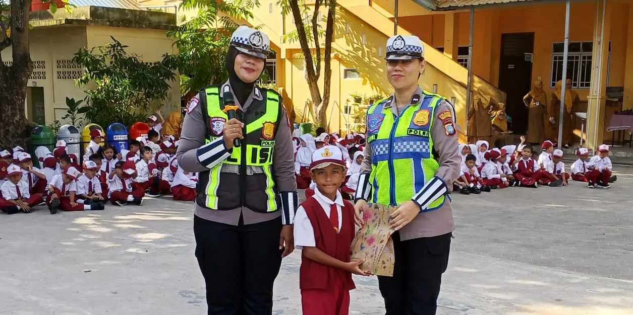 Police Go To School Hadir di SDN 006 Tanjungpinang, Siswa Diajarkan Keselamatan Berkendara