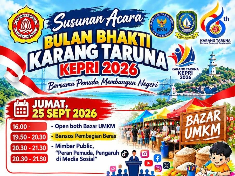 Semangat Gotong Royong, Karang Taruna Kepri Ajak Warga Peduli Sosial Lewat Donasi Beras